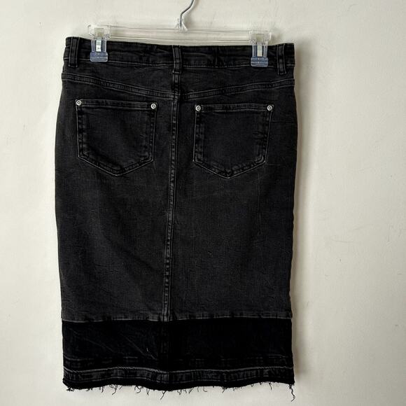 Yessica Denim Jean Skirt Eur 36 US 6/S Black Denim Grunge Goth Witchy Streetwear - Picture 3 of 5